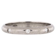 Cartier 1895 Wedding Band 3 Diamonds Ring Platinum with Diamonds