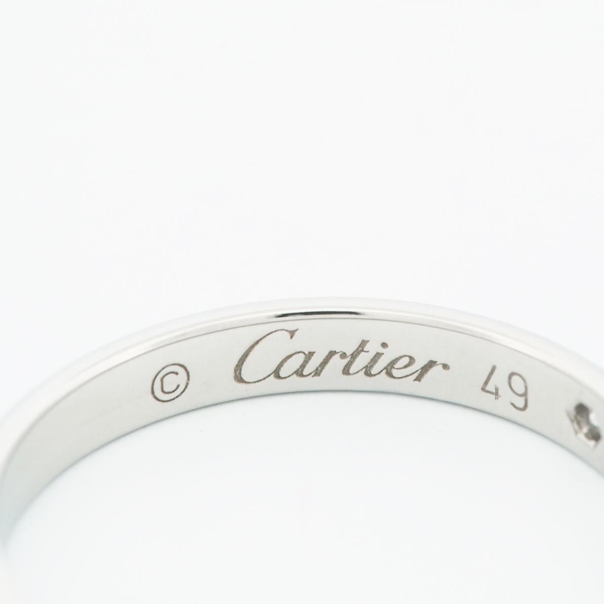Cartier 1895 Wedding Band Diamond Ring 49 PT950 In Good Condition In Kobe, Hyogo