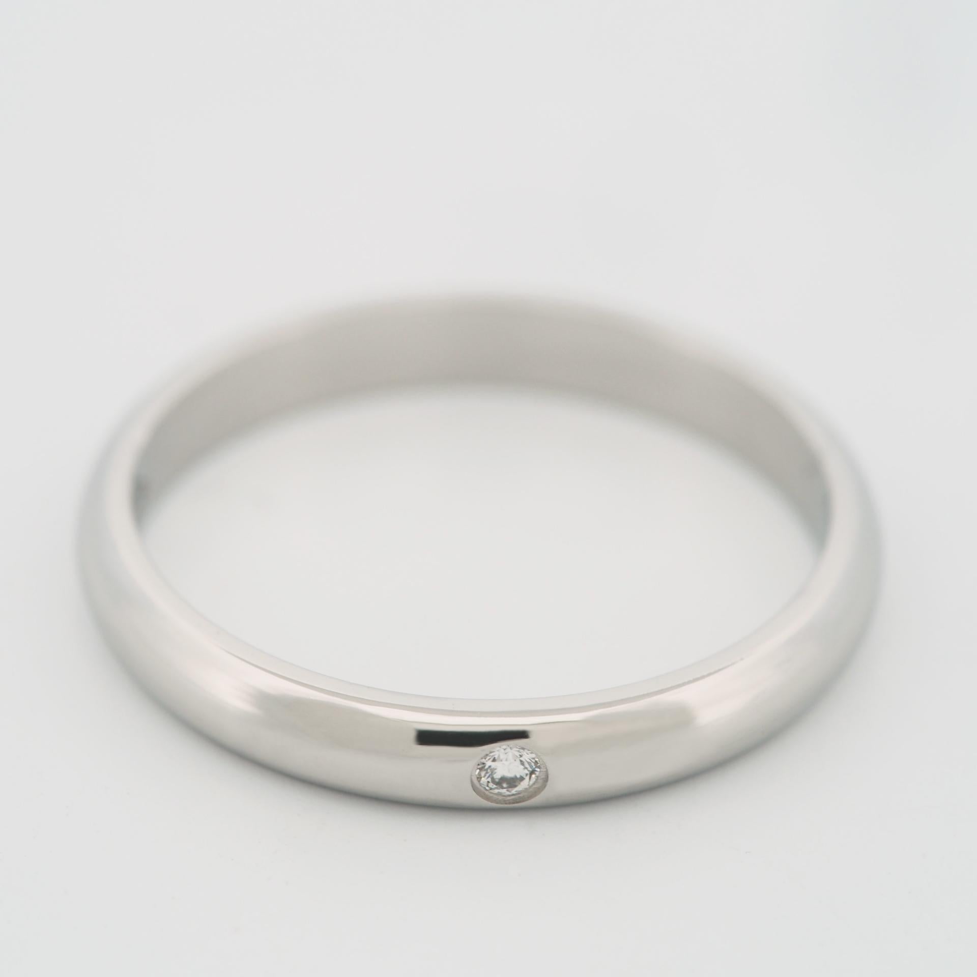 Cartier 1895 Wedding Band Diamond Ring 49 PT950 US 4.75 In Good Condition In Kobe, Hyogo