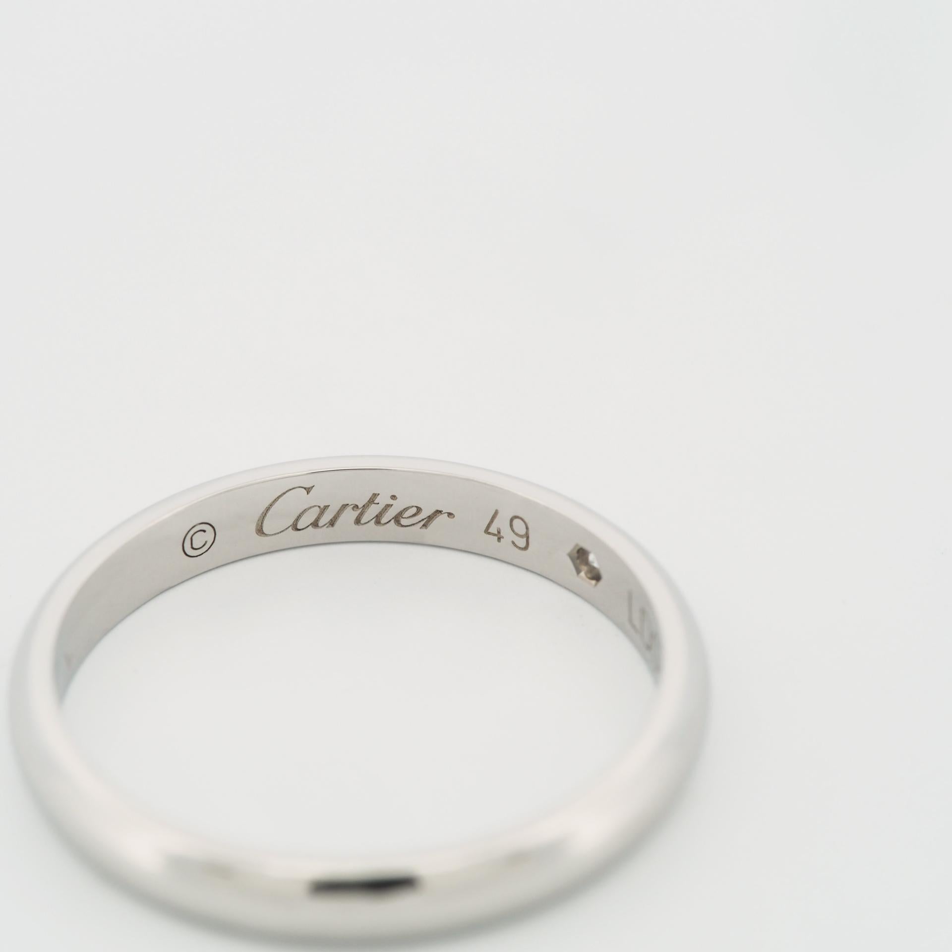 Cartier 1895 Wedding Band Diamond Ring 49 PT950 US 4.75 1