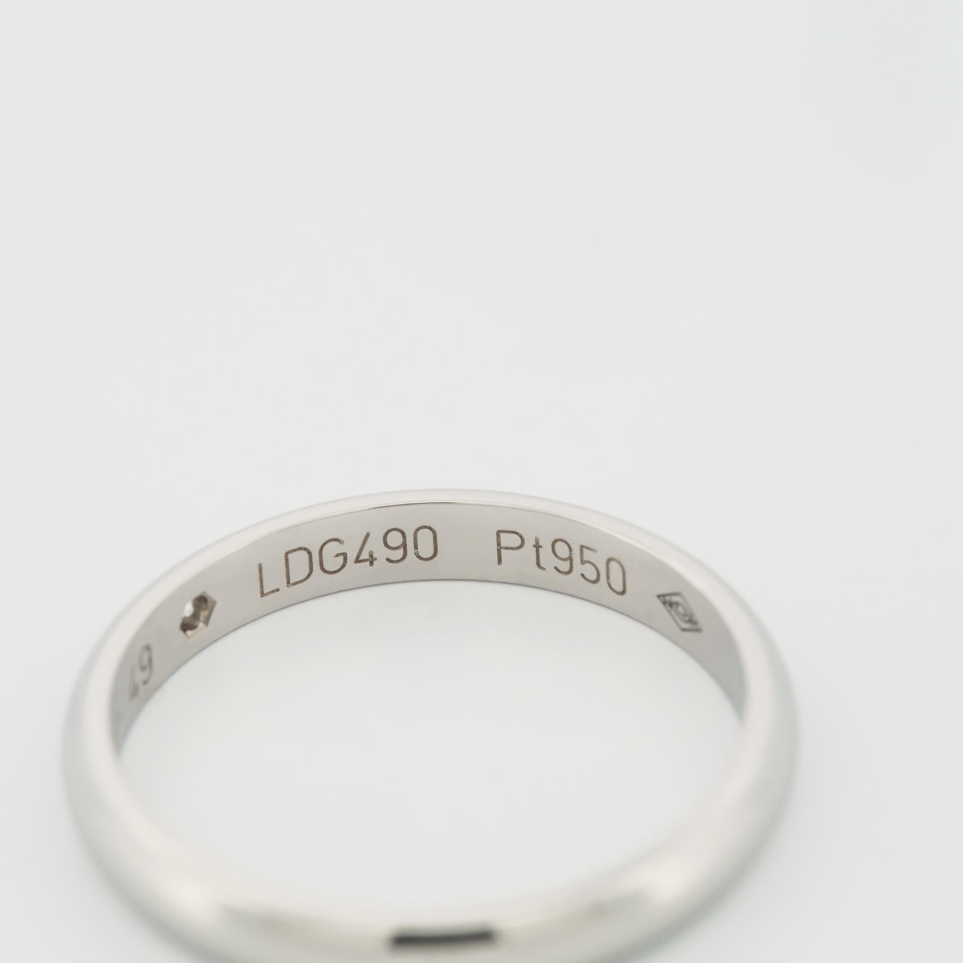 Cartier 1895 Wedding Band Diamond Ring 49 PT950 US 4.75 2
