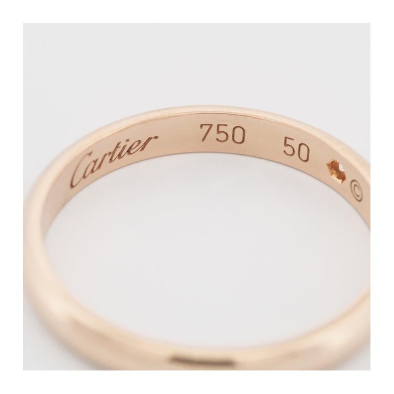 Round Cut Cartier 1895 Wedding Band Diamond Ring 50 PG
