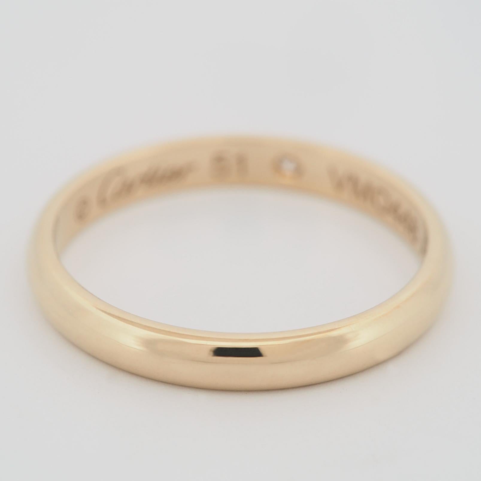 De las mujeres Cartier 1895 Alianza de boda Anillo de diamantes 51 YG US 5.5
