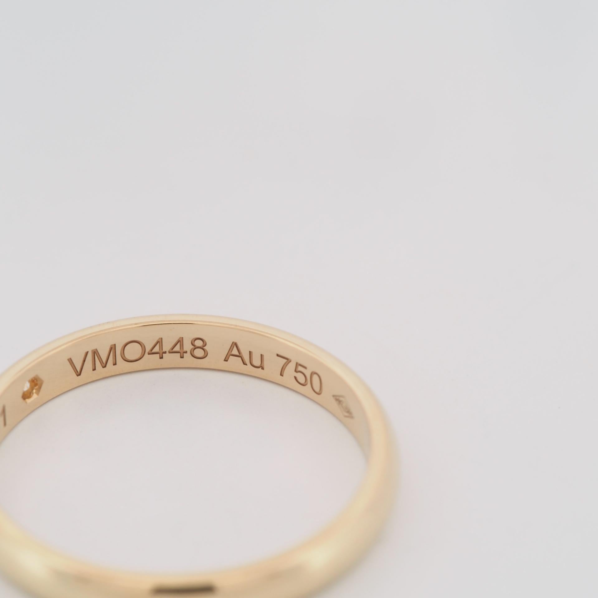 Cartier 1895 Alianza de boda Anillo de diamantes 51 YG US 5.5 2
