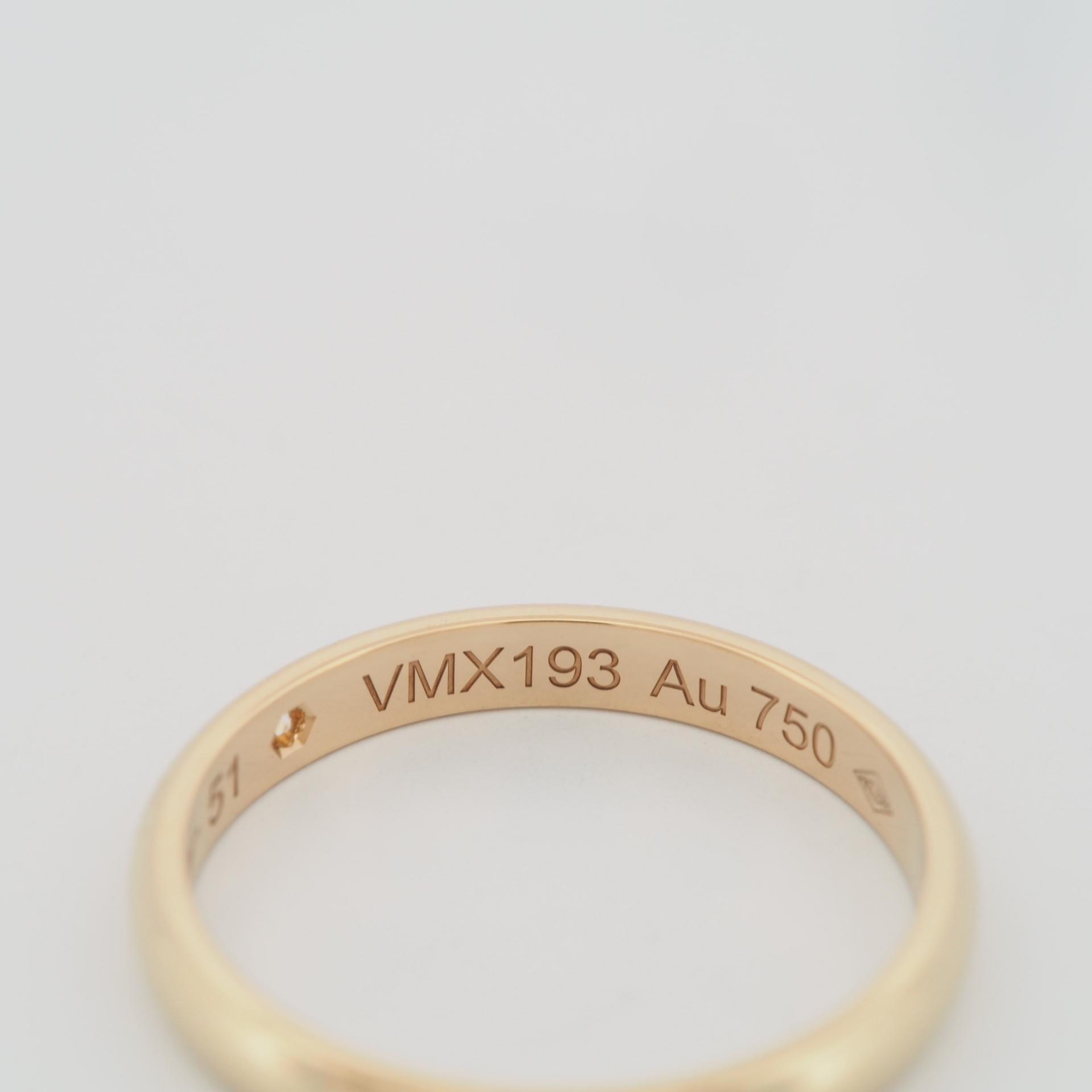 Cartier 1895 Alianza de boda Anillo de diamantes 51 YG US 5.5 2