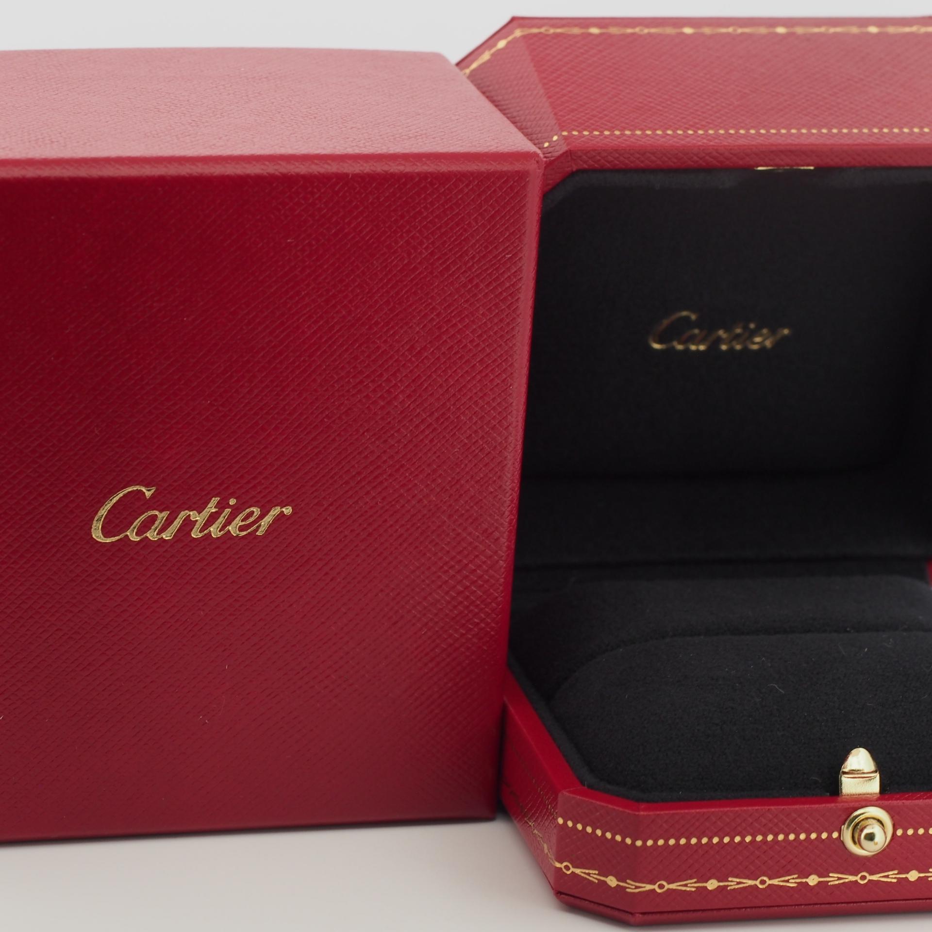 Cartier 1895 Alianza de boda Anillo de diamantes 51 YG US 5.5 4