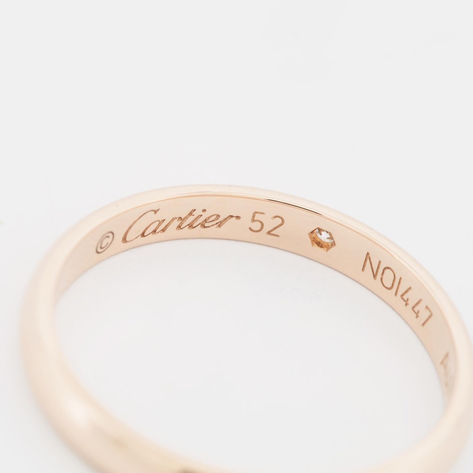 Cartier 1895 Wedding Band Diamond Ring 52 PG US 6.0 1