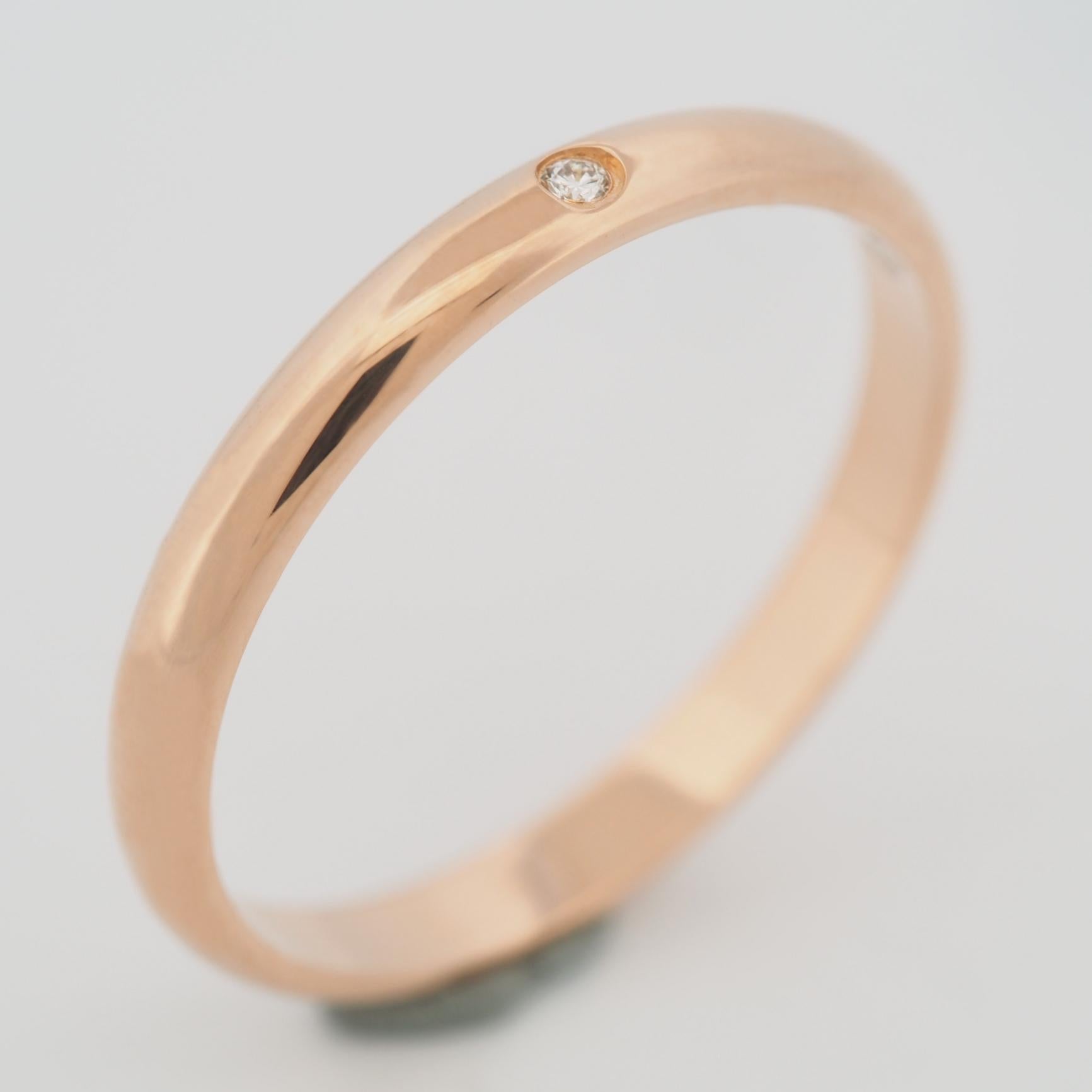 Cartier 1895 Alianza Diamante Anillo 59 PG US 8.75 Corte redondo