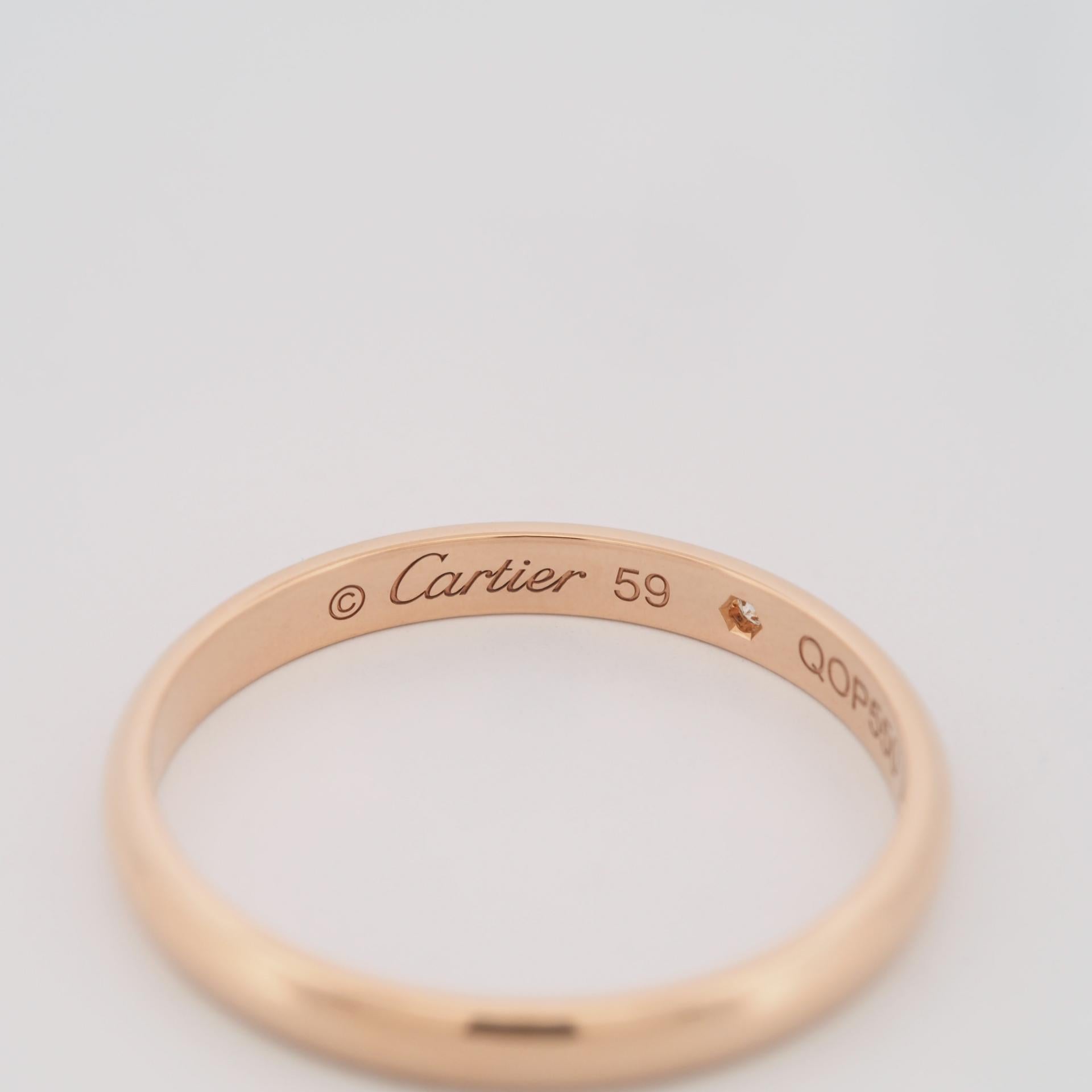 Cartier 1895 Alianza Diamante Anillo 59 PG US 8.75 1