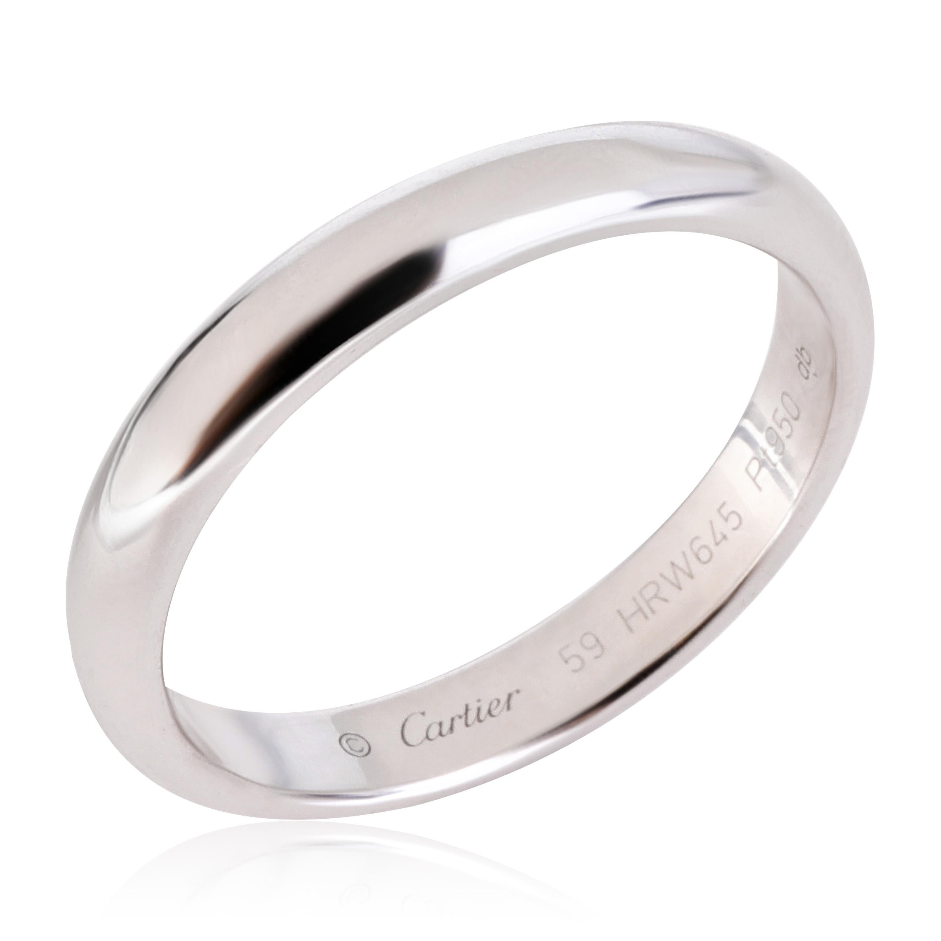 Cartier 1895 Wedding Band in Platinum

PRIMARY DETAILS
SKU: 119561
Listing Title: Cartier 1895 Wedding Band in Platinum
Condition Description: Retails for 1700 USD. In excellent condition and recently polished. Ring size is 8.75.Comes with