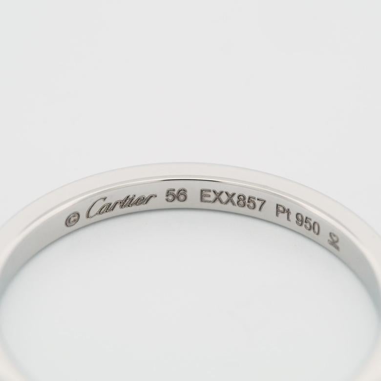 Women's or Men's Cartier 1895 Wedding Band Ring 56 PT 950