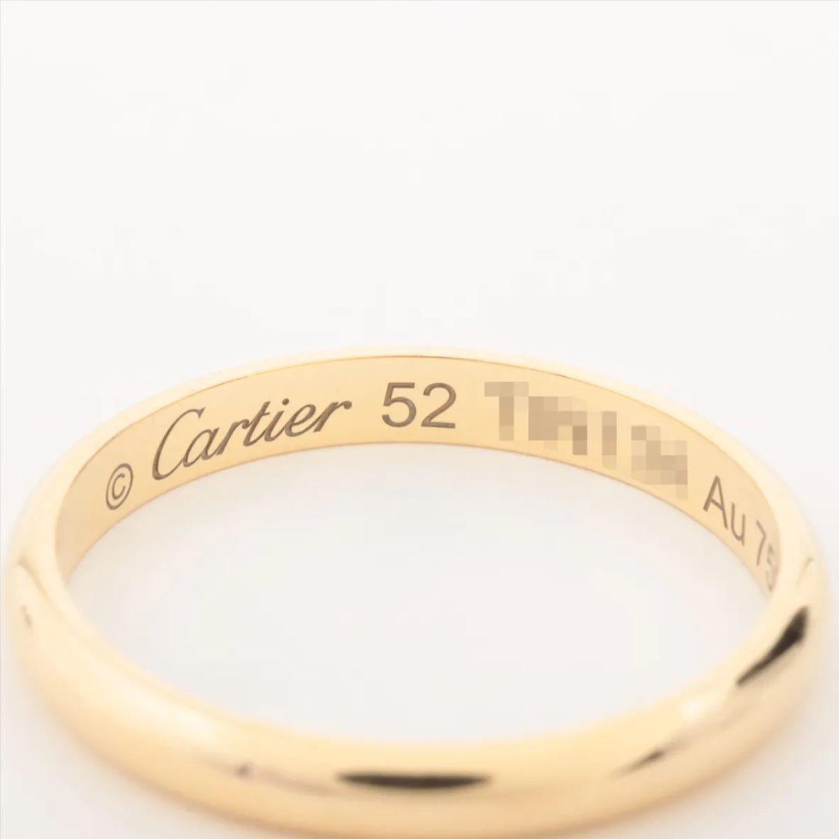 Women's Cartier 1895 Wedding Ring Yellow Gold For Sale