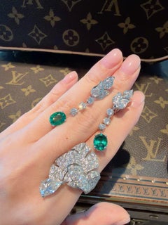 Cartier 1.8ct Emerald & Diamond Earrings in 18K White Gold