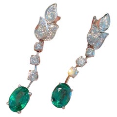 Cartier 1.8ct Emerald & Diamond Earrings in 18K White Gold