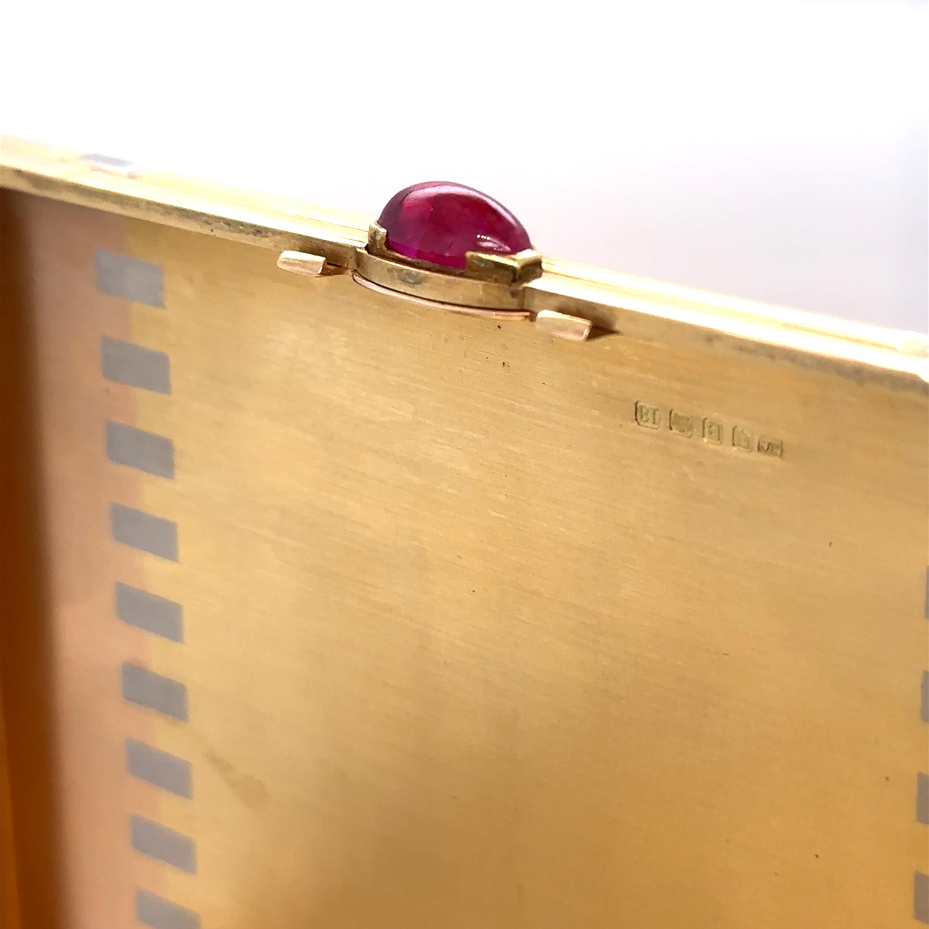 Oval Cut Cartier 18ct Gold and Ruby Cigarette Case 245.18g
