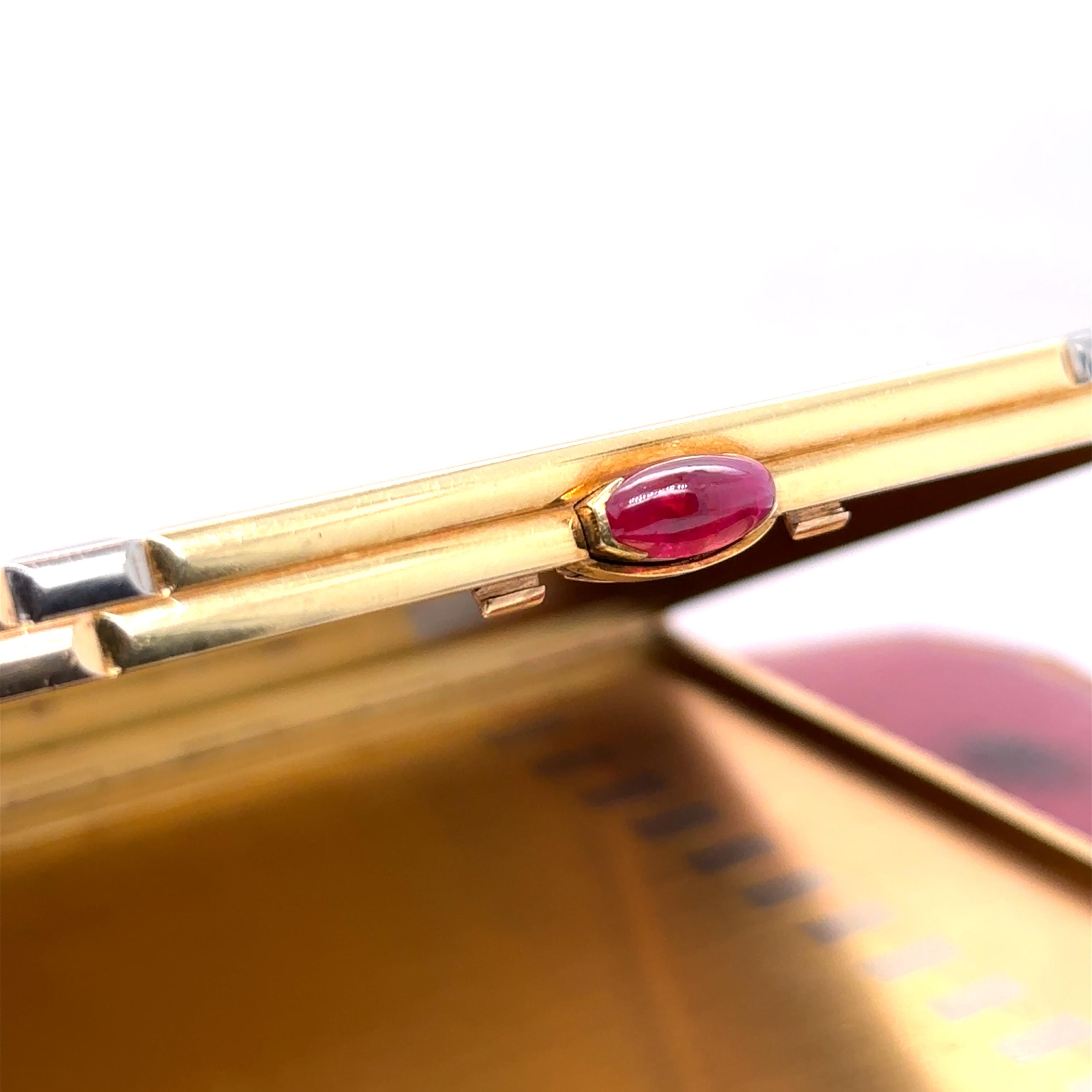 Cartier 18ct Gold and Ruby Cigarette Case 245.18g In Excellent Condition In SYDNEY, NSW