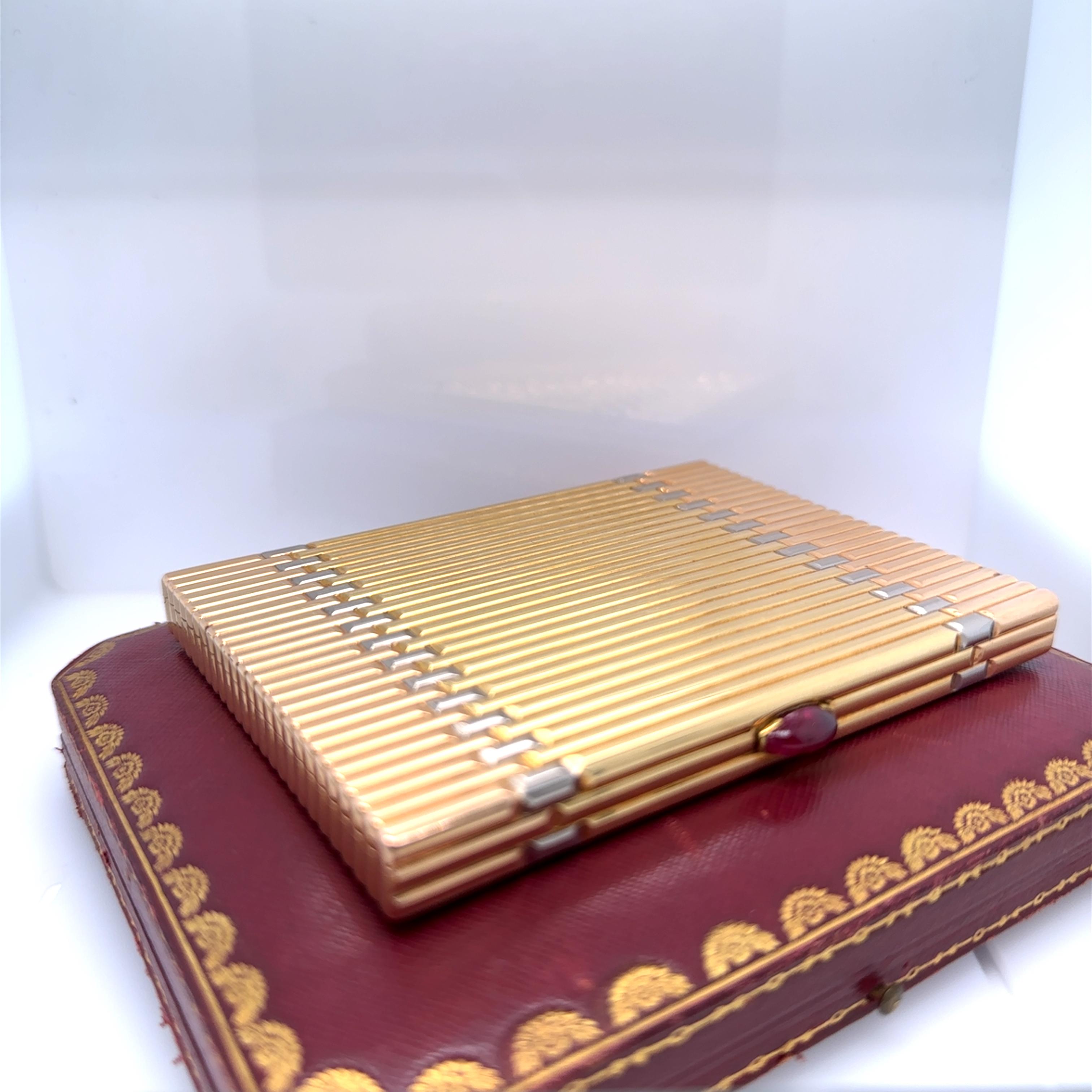 Women's or Men's Cartier 18ct Gold and Ruby Cigarette Case 245.18g