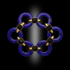 Cartier 18ct Gold, Lapis Lazuli and Black Onyx Bracelet Designed by Aldo Cipullo