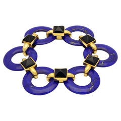 Cartier 18ct Gold, Lapis Lazuli and Black Onyx Bracelet Designed by Aldo Cipullo