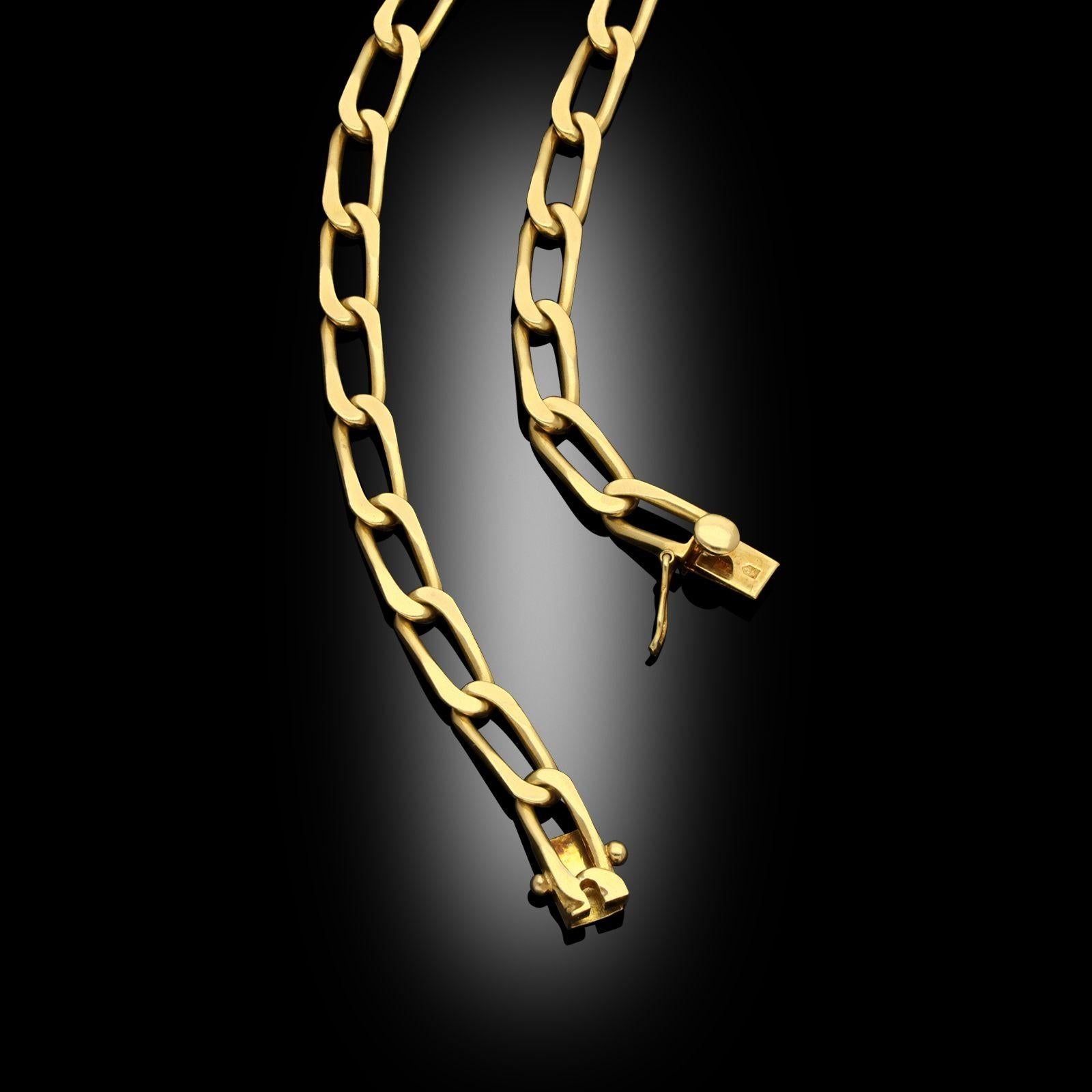 Cartier 18ct Gold 'Paperclip' Long Chain Necklace 1977 In Good Condition For Sale In London, GB