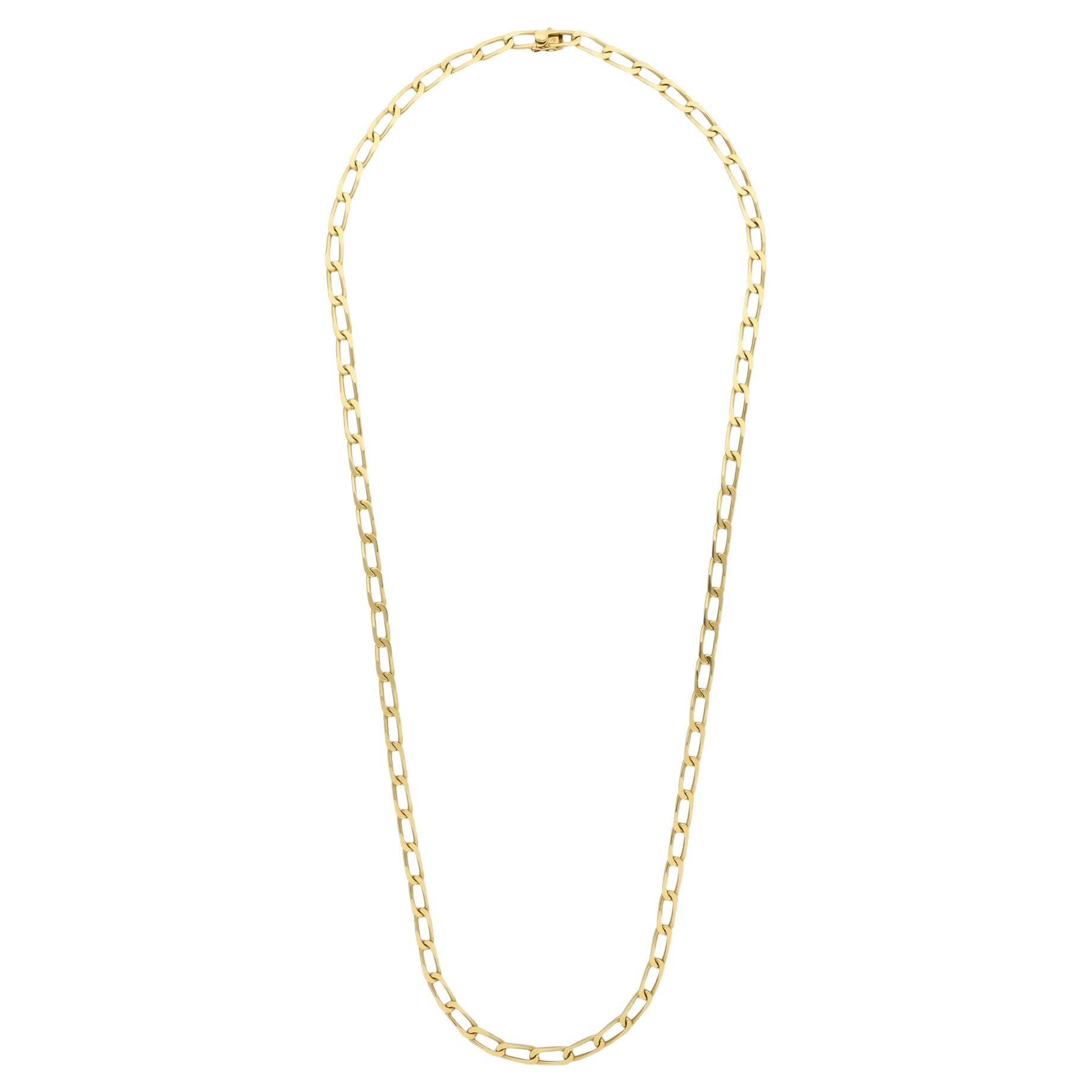 Cartier 18ct Gold 'Paperclip' Long Chain Necklace 1977 For Sale