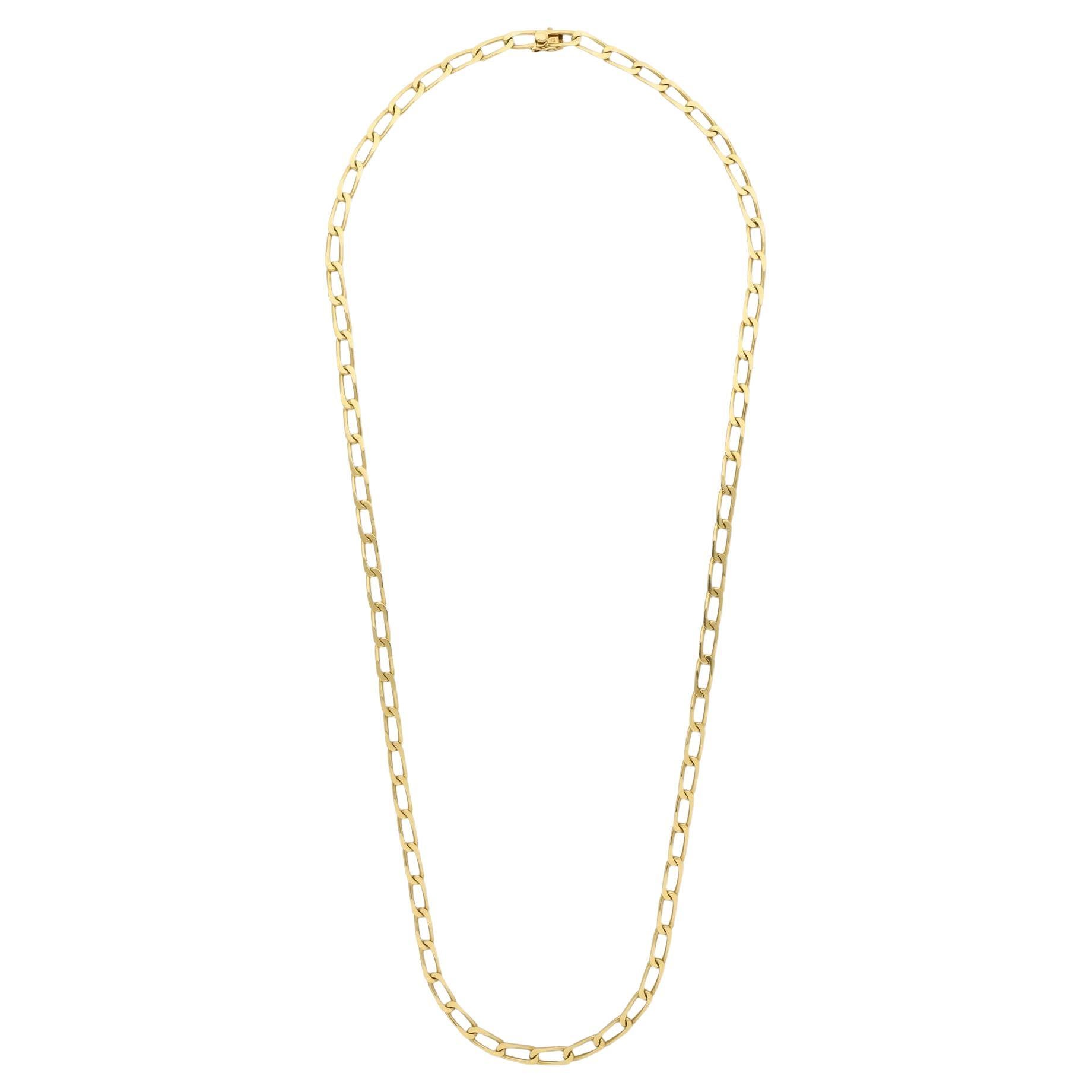 Cartier 18 Karat Gold 'Paperclip' Lange Kette Halskette 1977