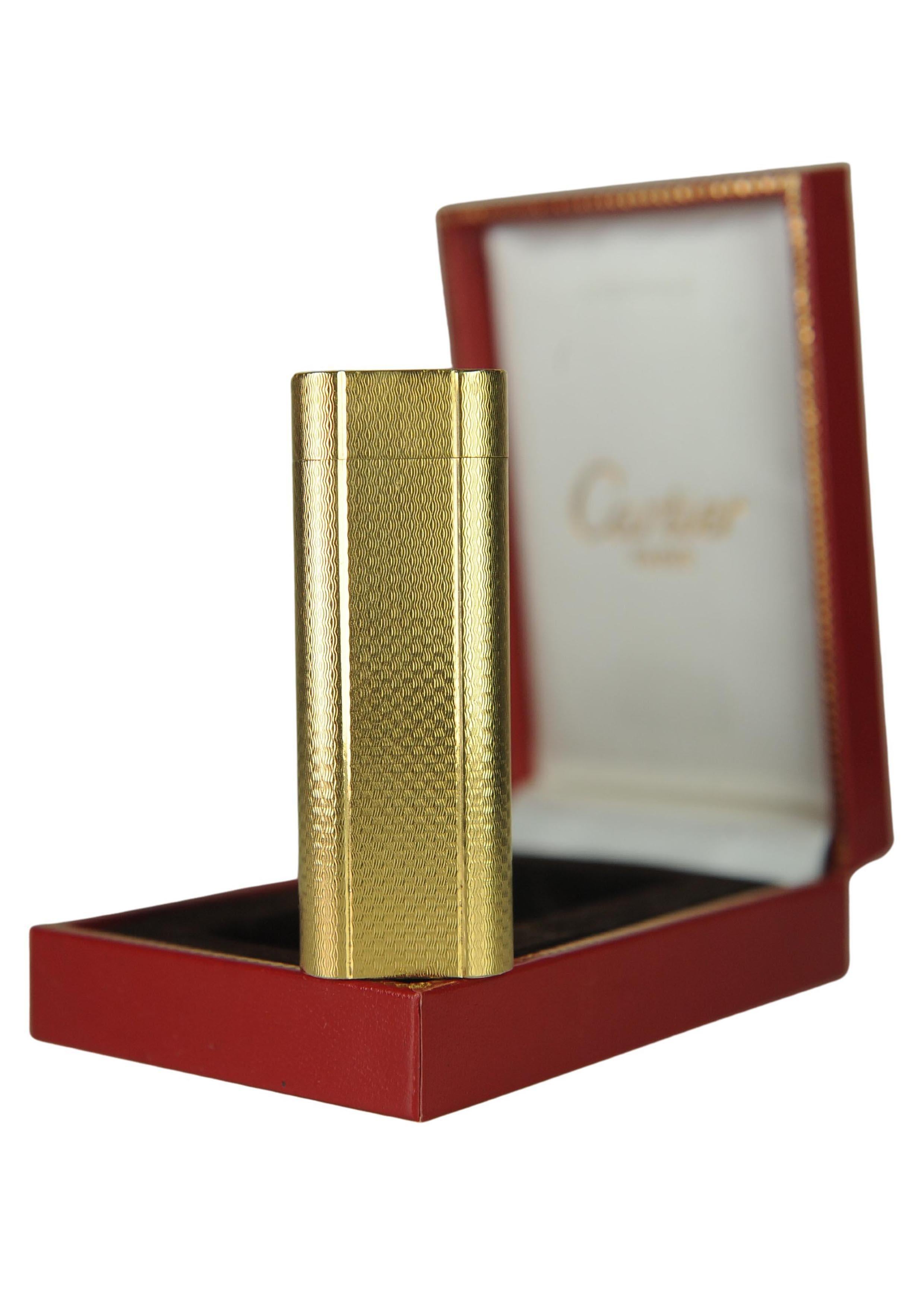 Accendino Briquet per sigarette Cartier in oro 18ct con scatola Cartier in vendita 11