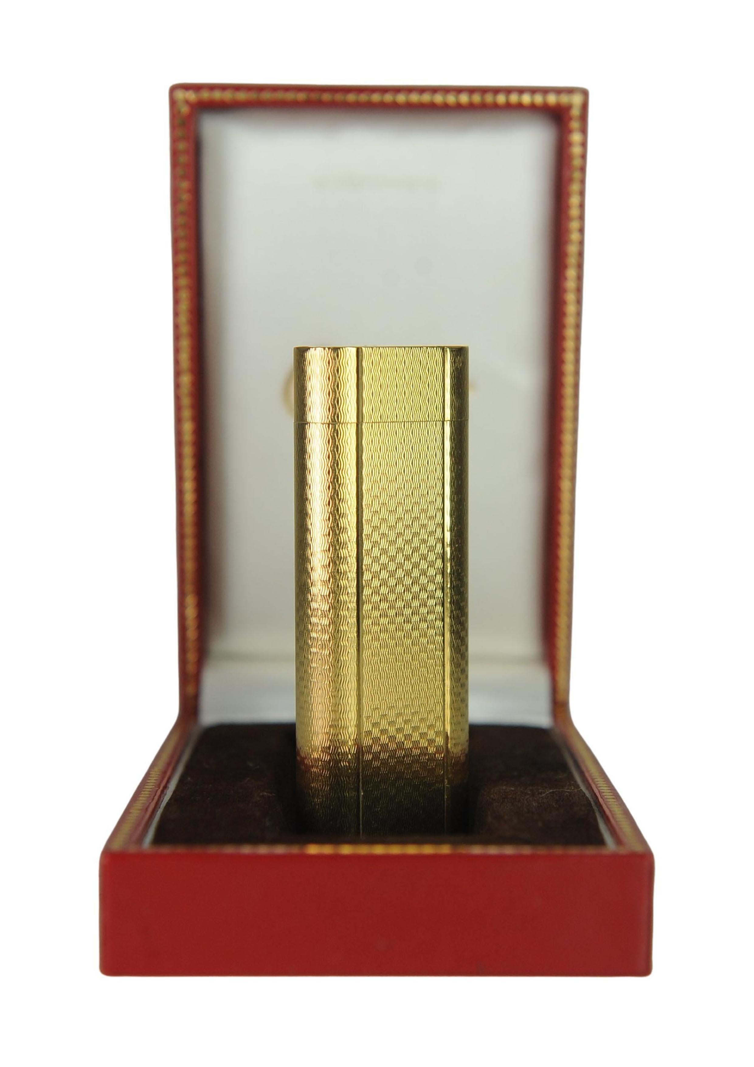 Accendino Briquet per sigarette Cartier in oro 18ct con scatola Cartier in vendita 13