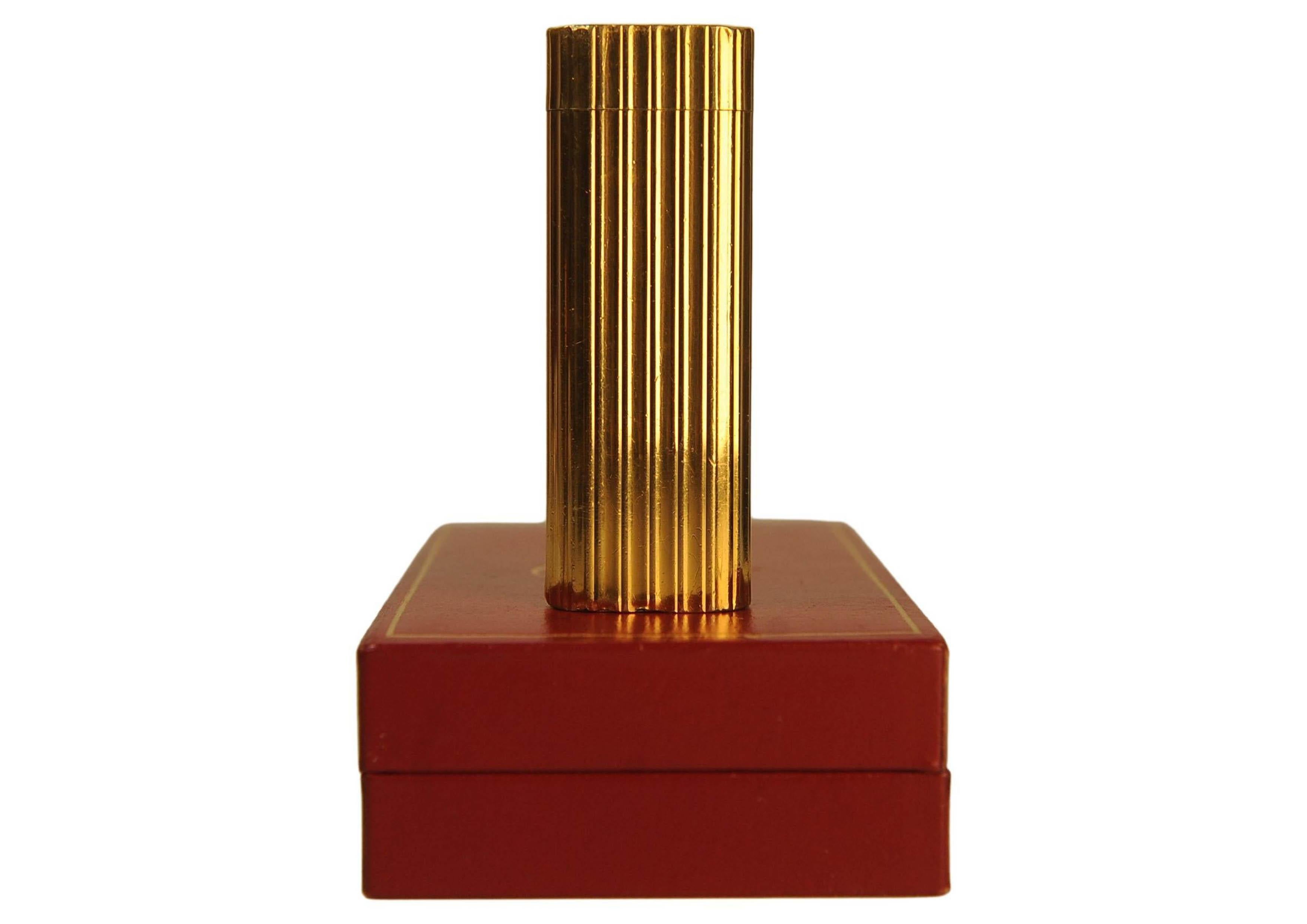 Metallo Accendino Briquet per sigarette Cartier in oro 18ct con scatola Cartier