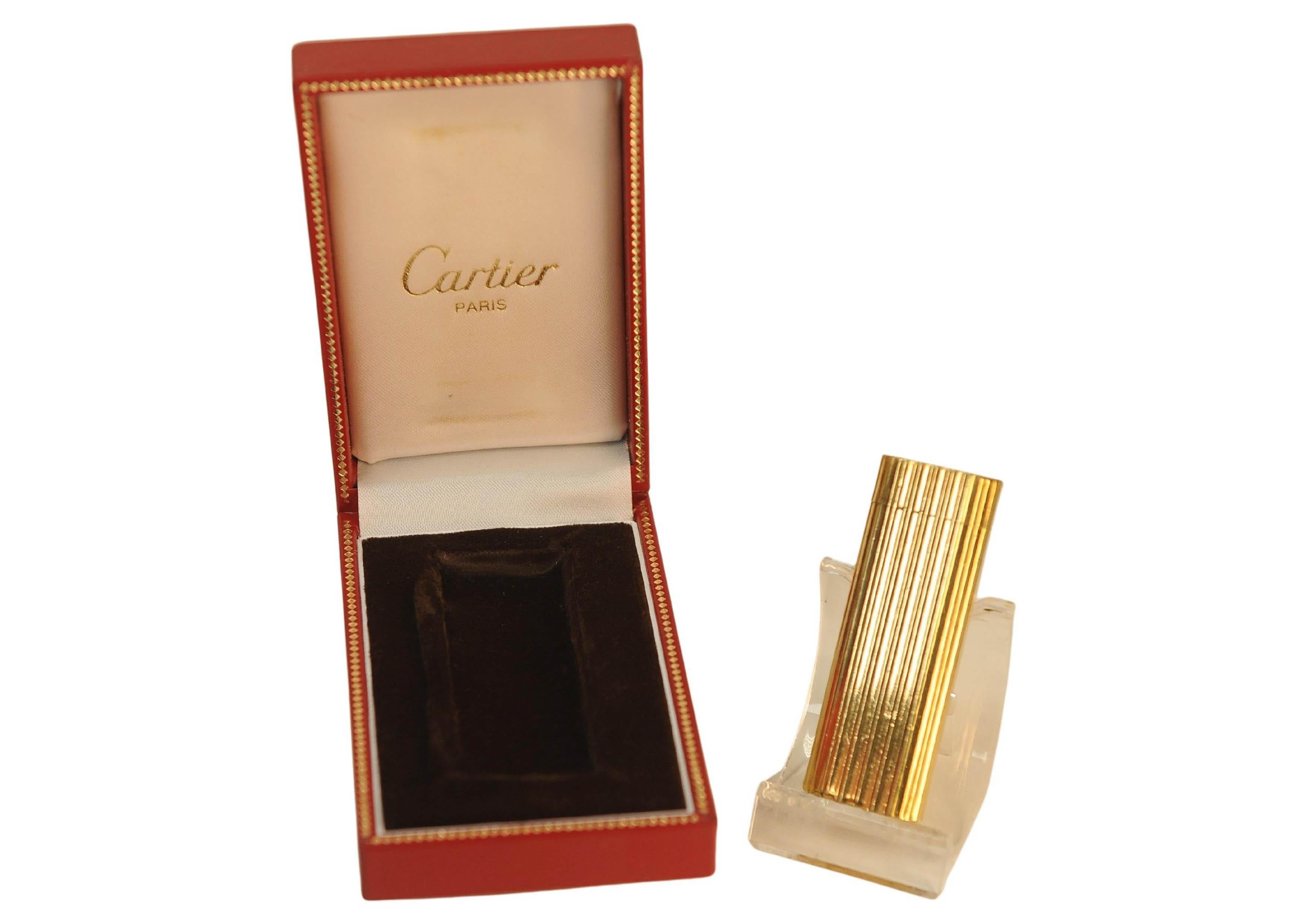 Accendino Briquet per sigarette Cartier in oro 18ct con scatola Cartier 2