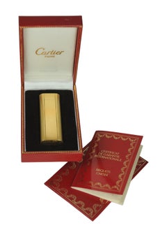 Cartier 18ct Gold Plate Cigarette Briquet Lighter With Cartier Box