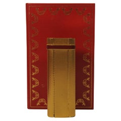 Cartier 18ct Gold Plate Godron Cigarette Lighter With Cartier Box