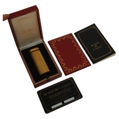 Cartier 18ct Gold Plate Godron Cigarette Lighter With Cartier Box