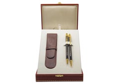 Cartier 18ct Gold Plated & Black Trinity Vendome Writing Set