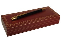 Cartier 18ct vergoldet & schwarz Trinity Vendome Kugelschreiber mit Cartier Box