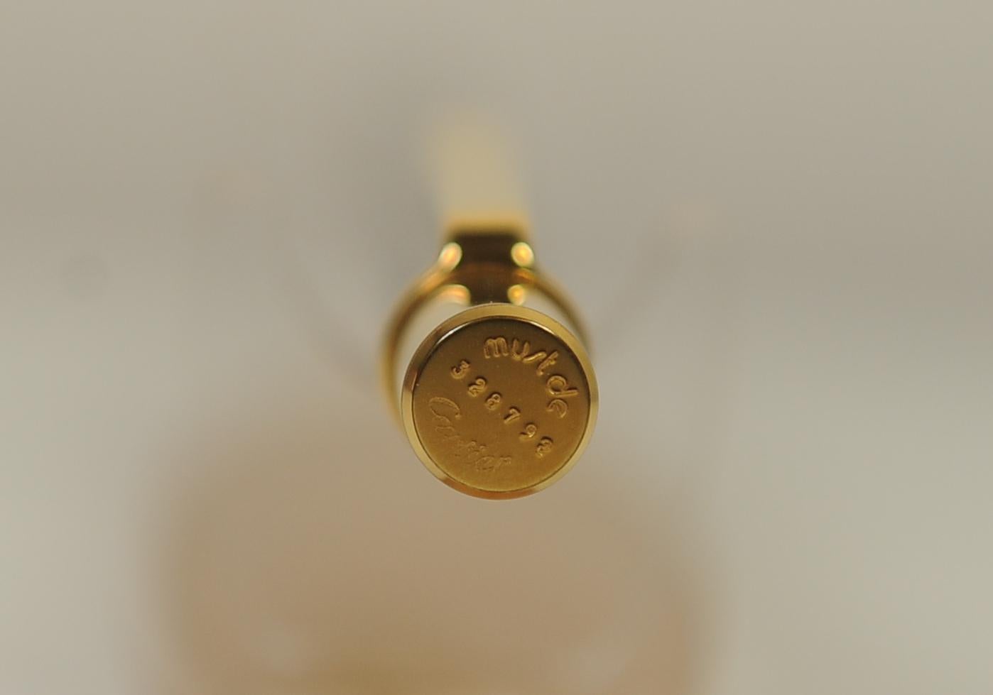 Cartier 18ct Gold Plated & Brushed Steel Ballpoint Pen With Cartier Box en vente 8