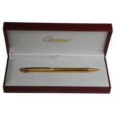 Cartier 18ct Gold Plated Ribbed Trinity Ballpoint Pen in Original Cartier Box