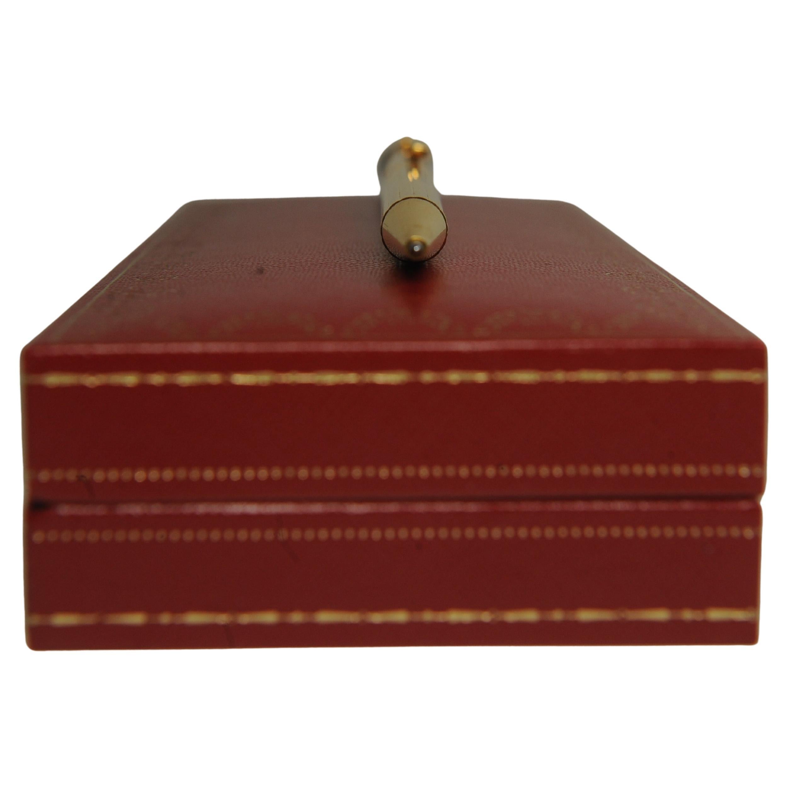 Cartier 18ct Gold Plated Ribbed Trinity Ballpoint Pen in Original Cartier Box en vente 4
