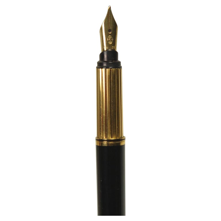 Cartier 18ct Gold Plated Trinity Fountain Pen With Black  display picture 2