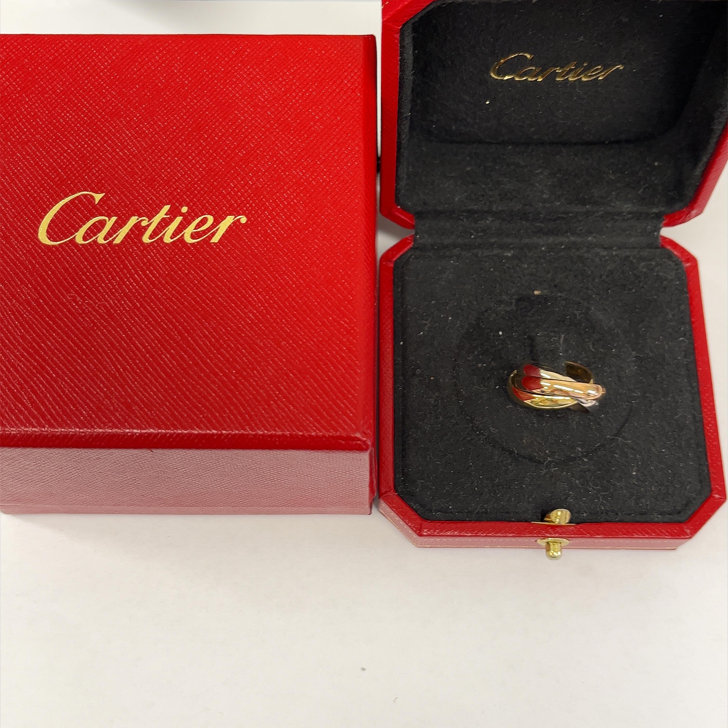 Women's or Men's Cartier 18ct Gold, Trinity 3 Colour Classic Band with Original Box 