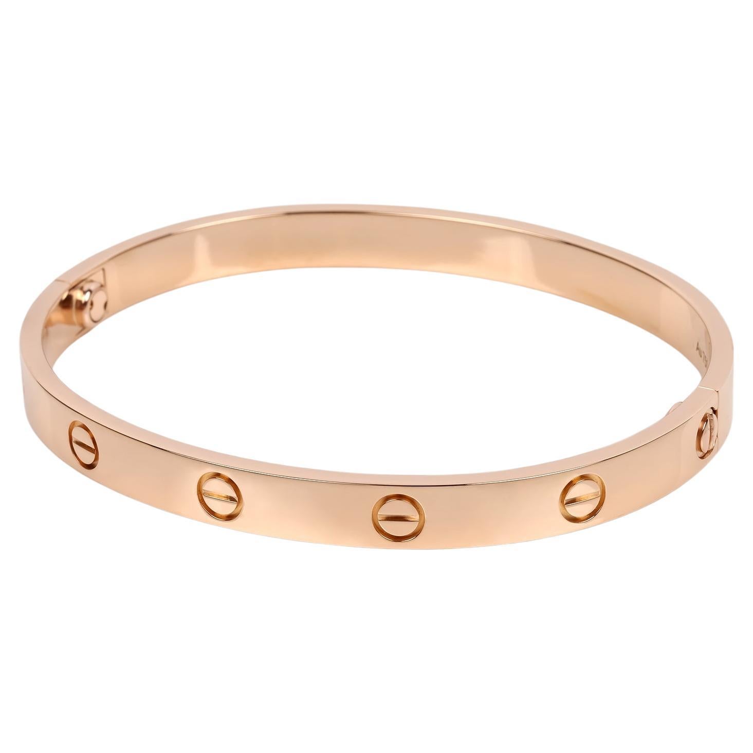 Cartier 18ct Rose Gold Armreif 18cm im Angebot