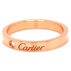 Cartier 18ct Rose Gold C de Cartier Diamond Wedding Band Ring 0.03ct 4g