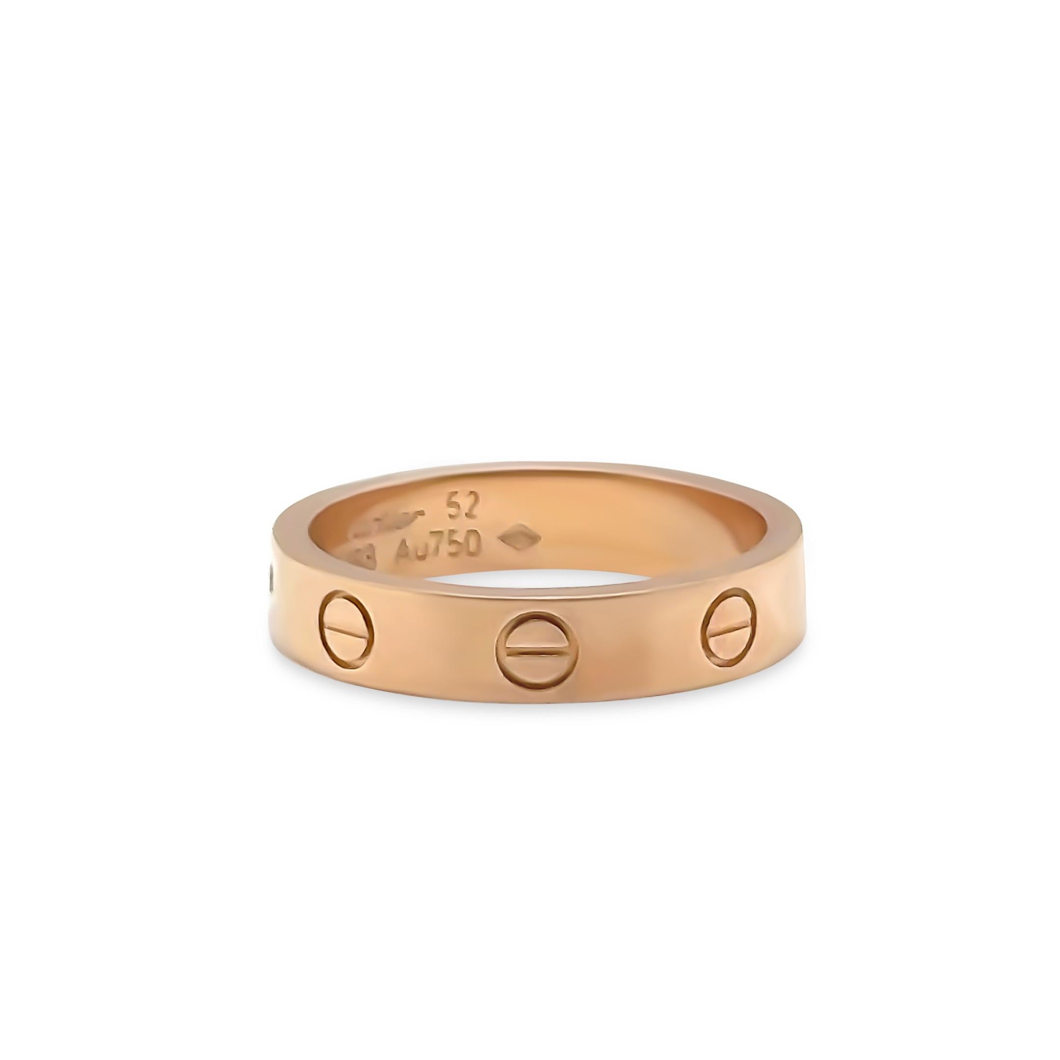 Women's Cartier 18ct Rose Gold Diamond Love Wedding Band 4.43g