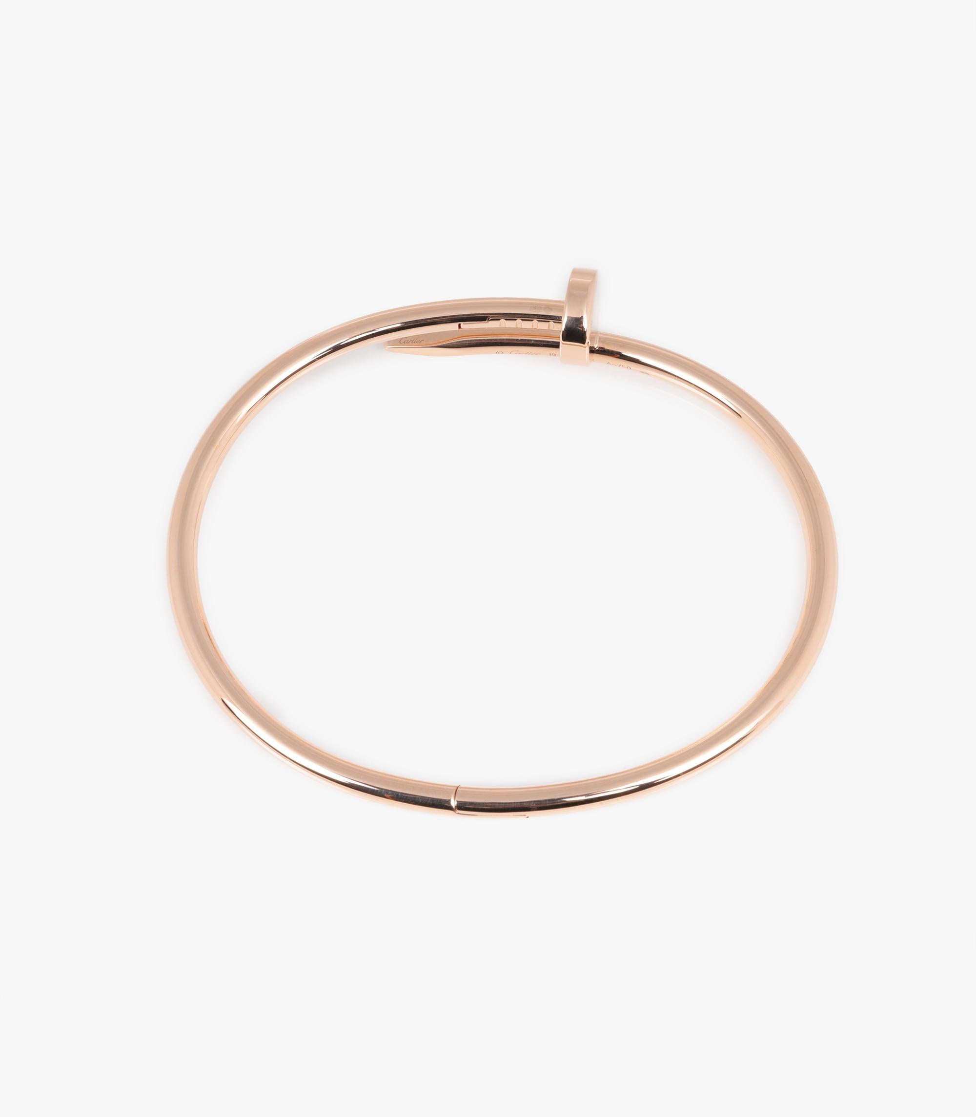 Cartier 18ct Rose Gold Juste Un Clou Armreif im Angebot 1