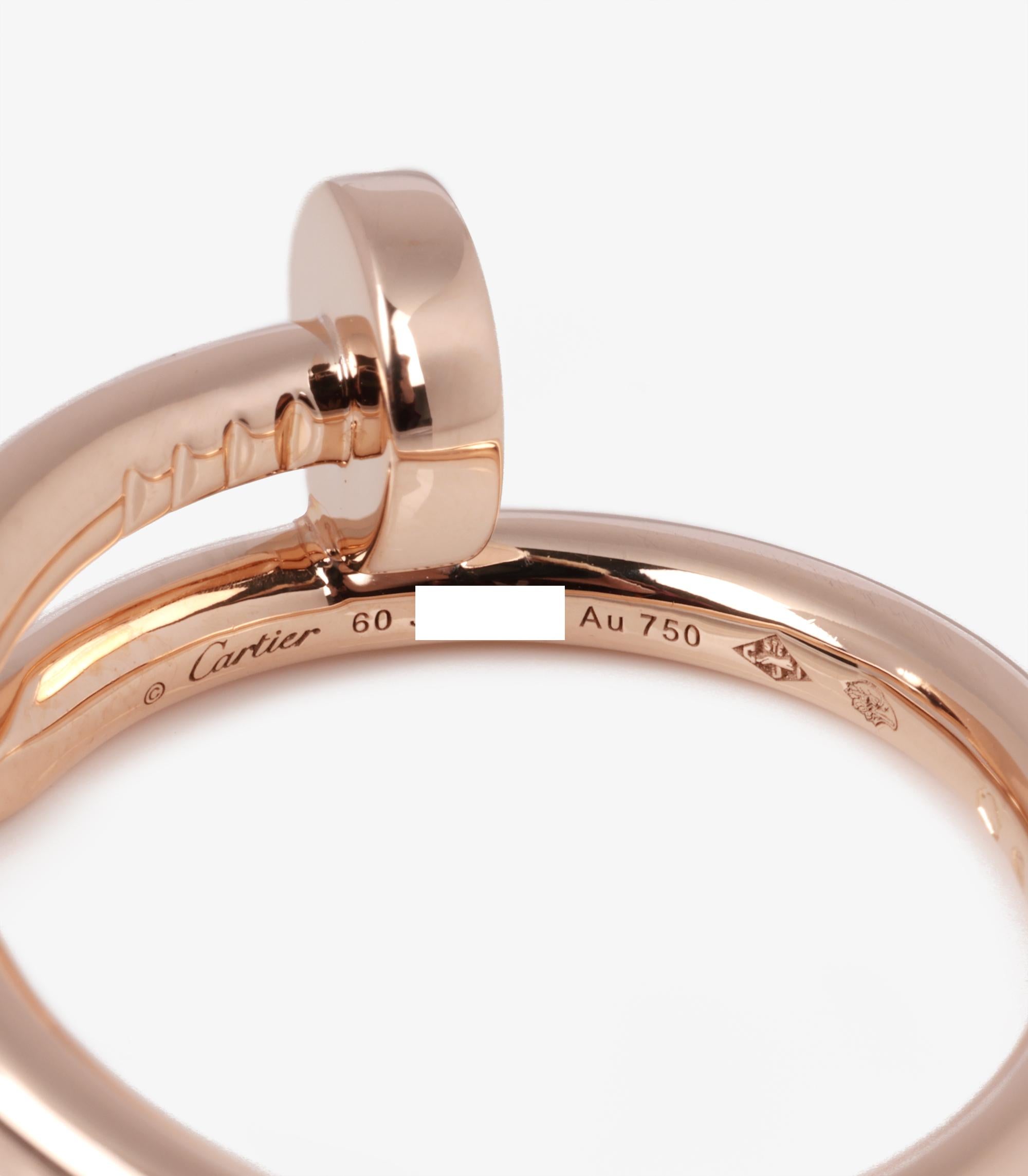 Cartier 18ct Rose Gold Juste Un Clou Ring In Excellent Condition For Sale In Bishop's Stortford, Hertfordshire