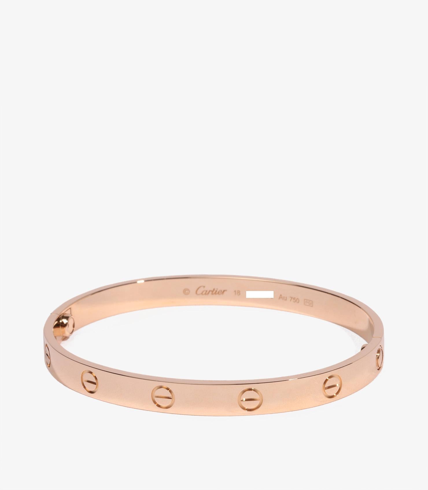 Cartier Love-Armreif aus 18 Karat Roségold im Zustand „Hervorragend“ in Bishop's Stortford, Hertfordshire