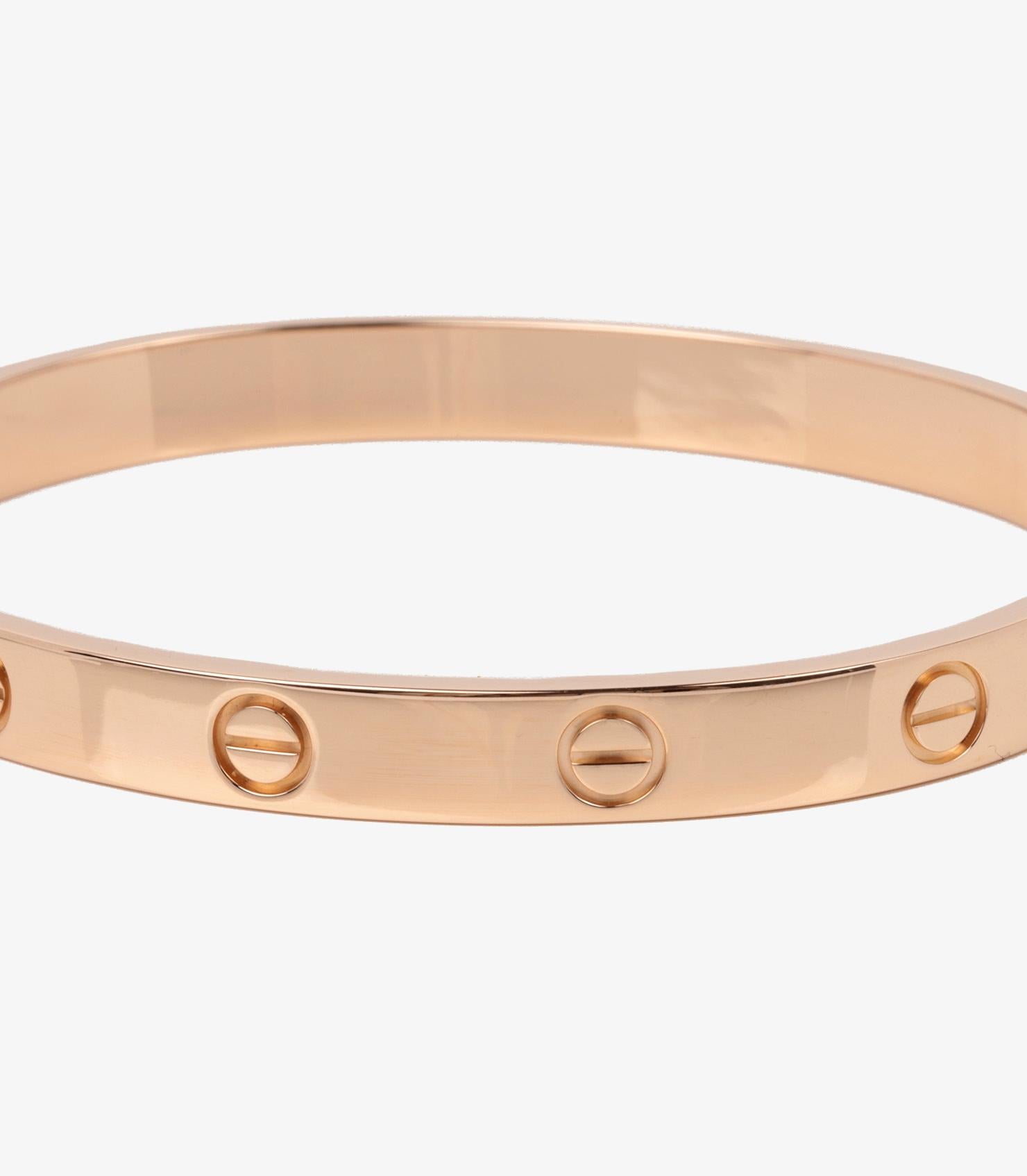 Women's or Men's Cartier 18ct Rose Gold Love Bangle For Sale