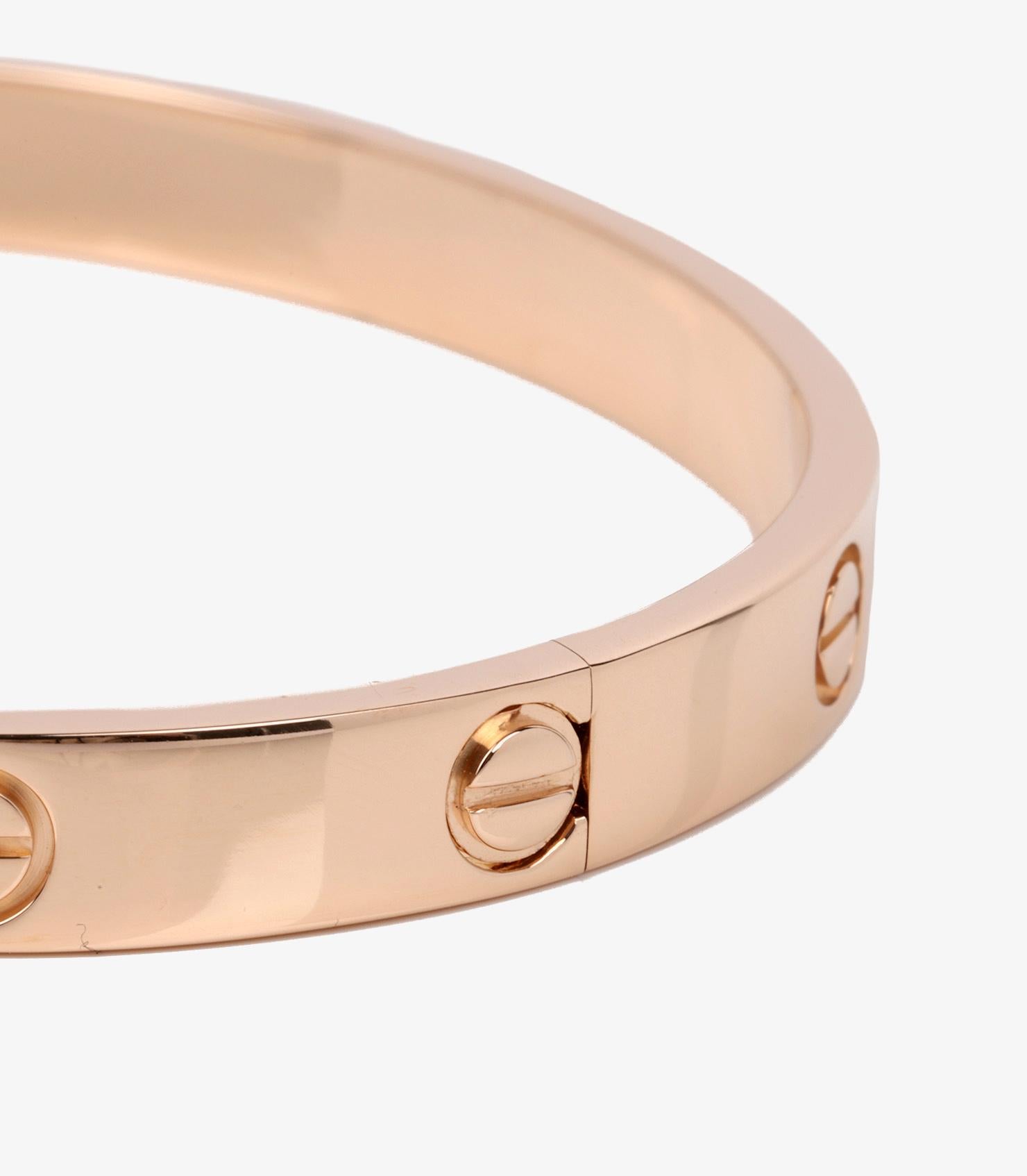 Cartier 18ct Rose Gold Love Bangle For Sale 1