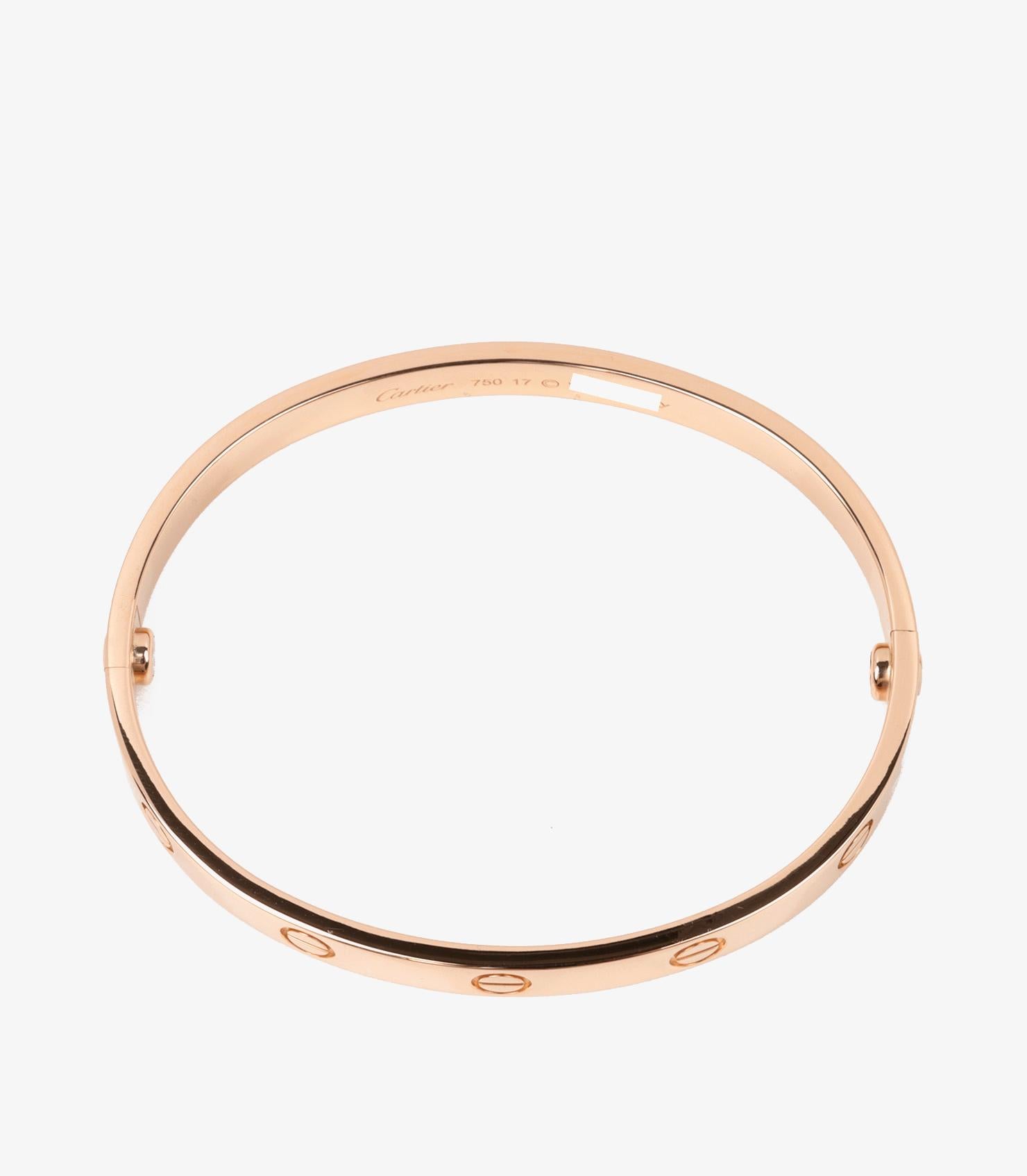 Cartier 18ct Rose Gold Love Bangle For Sale 3