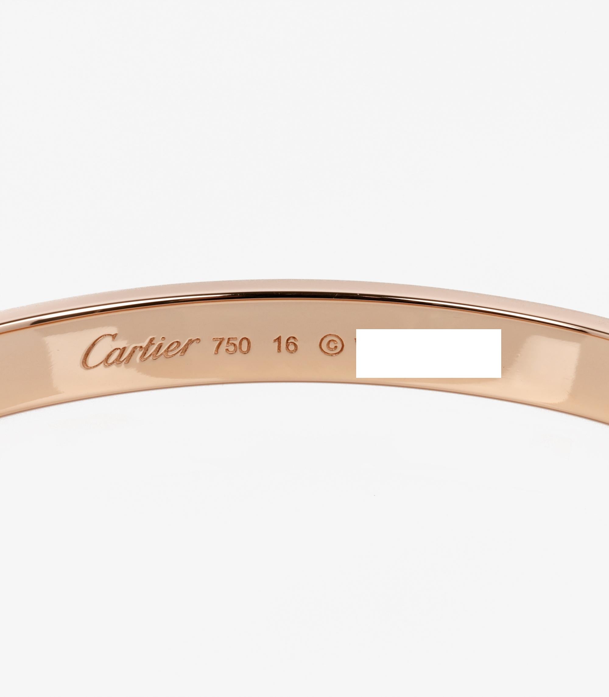 Cartier 18ct Rose Gold Love Bangle For Sale 3